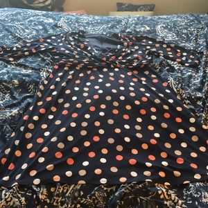 Navy Blue polka dot A-Line dress, Ashley Stewart